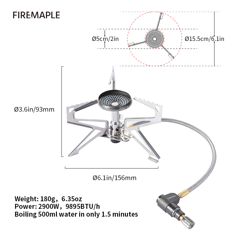 Пальник туристичний Fire-Maple POLARIS with hose з регулятор тиску - фото 3