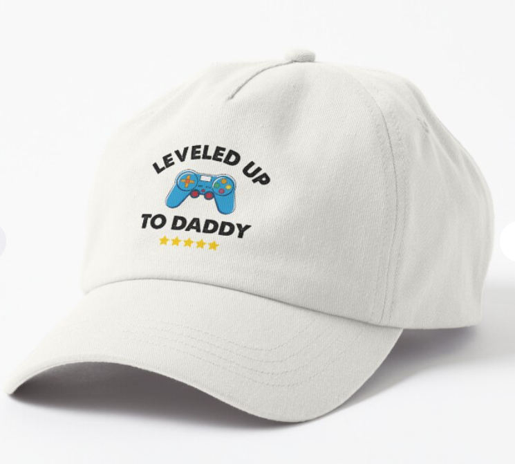 Кепка унисекс Malfini Leveled up to daddy Белый (ПАПА39К2)