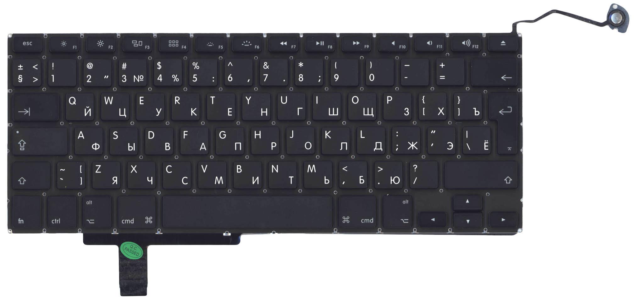 Клавиатура для ноутбука Apple MacBook Pro A1297 вертикальный Enter Black Клавиатура для ноутбука Apple MacBook Pro A1297 вертикальный Enter Black