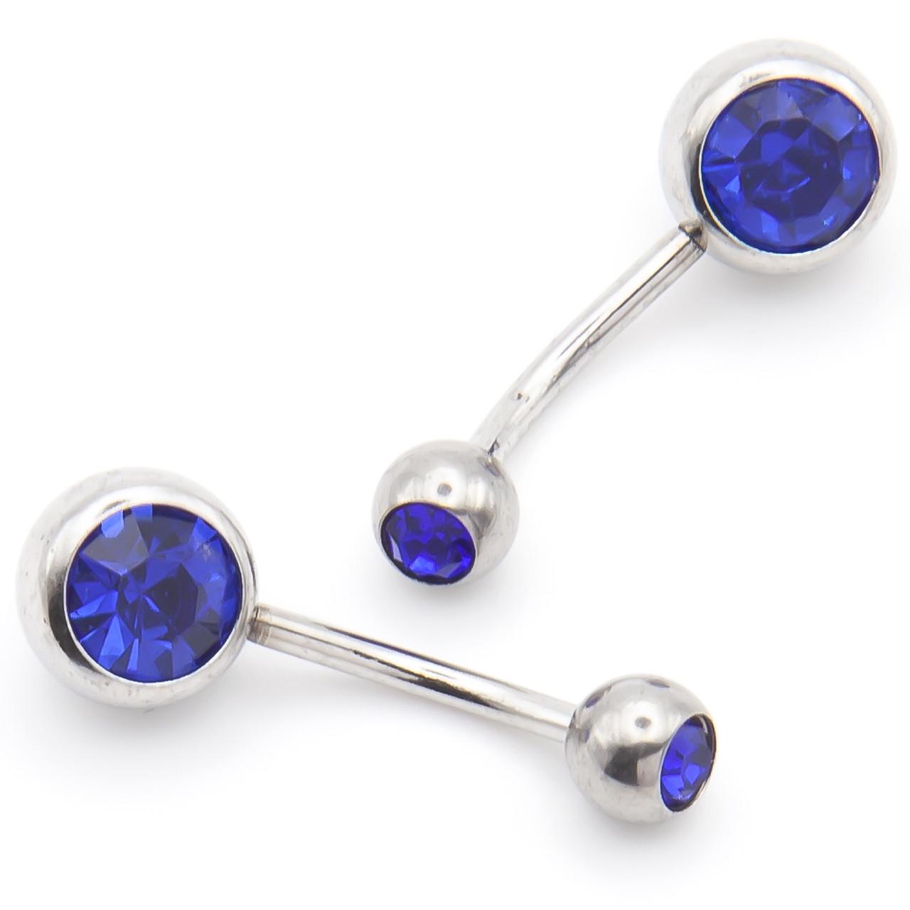 Серьга для пирсинга Банан стразы из нержавеющей стали 12х5/8х1,5 мм 1 шт. Электрик (ПС0508б20) Серьга для пирсинга Банан стразы из нержавеющей стали 12х5/8х1,5 мм 1 шт. Электрик (ПС0508б20)