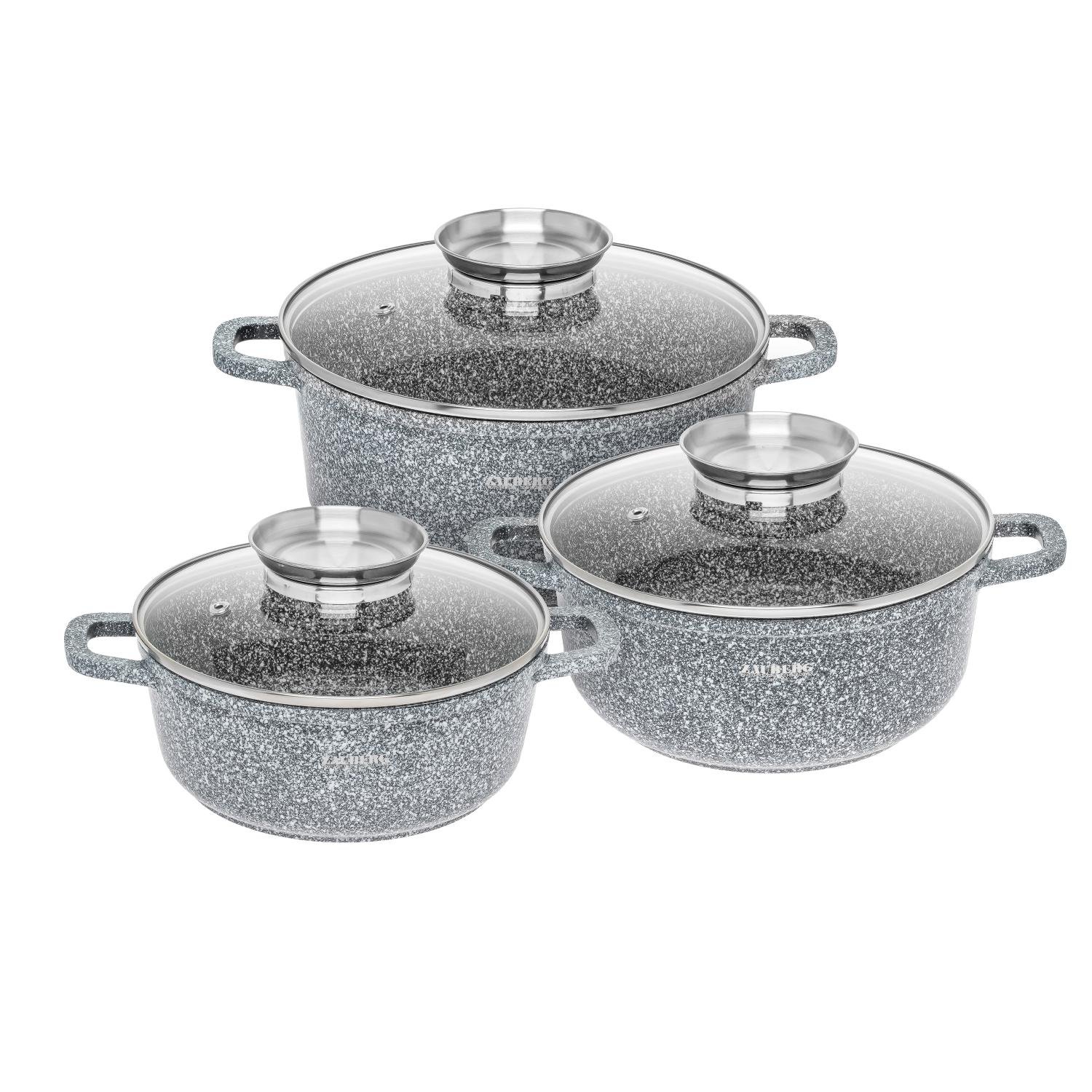 Набір каструль Zauberg 3020/22/24-SN 3 пр. з мармуровим покриттям 3 пр. 2,3/3,2/4,5 л (87702) - фото 10