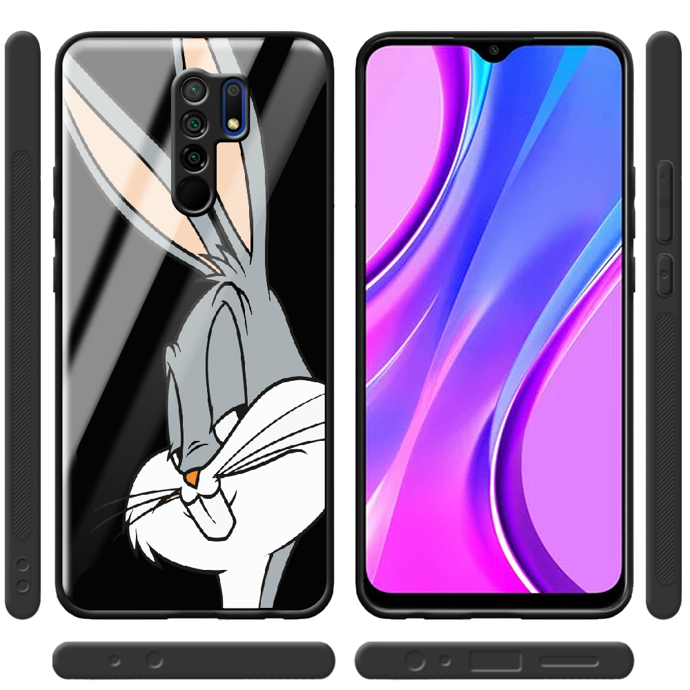 Чохол Boxface Xiaomi Redmi 9 Lucky Rabbit Чорний силікон зі склом (40233-bk81-40865) - фото 2