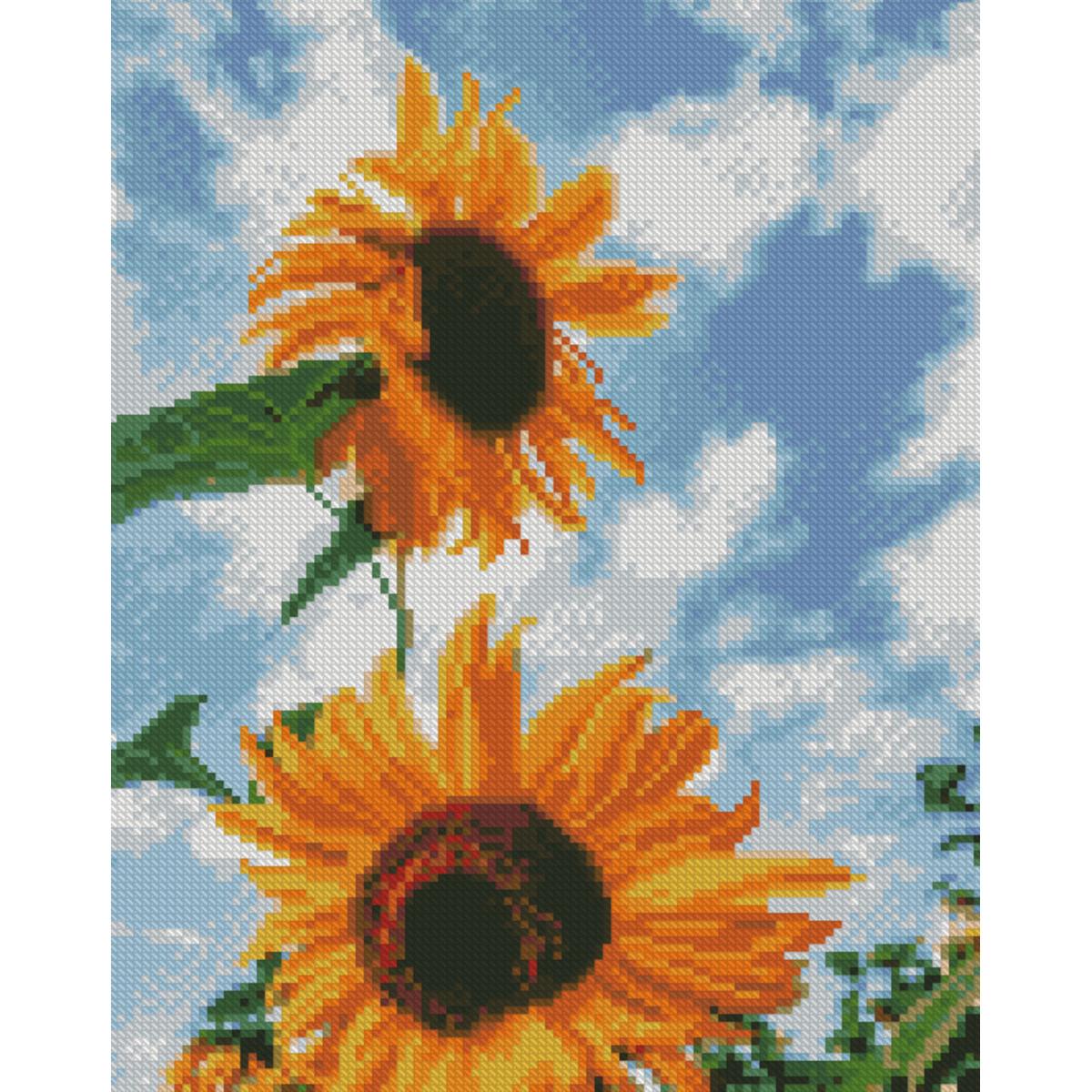 Алмазная мозаика Strateg Подсолнухи в небе 30х40 см (HX493)