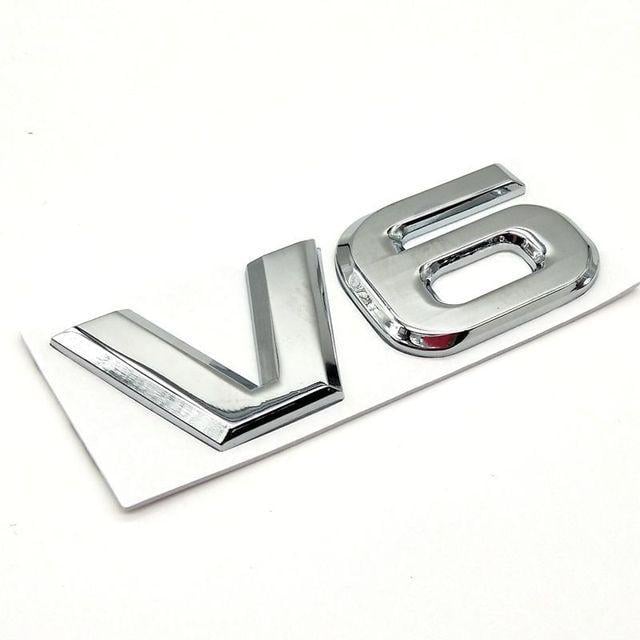 Эмблема надпись V6 Toyota 9х3,2 см металл Хром глянцевый (1672768722)