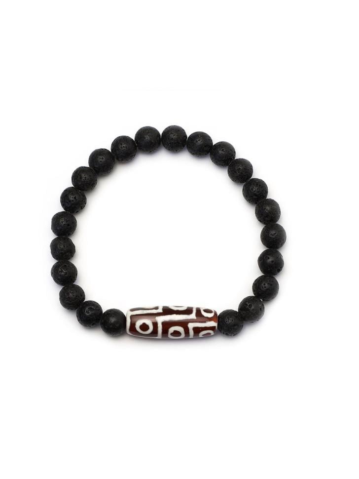 Браслет мужской из скамьи и бусинкой Дзи (4998)