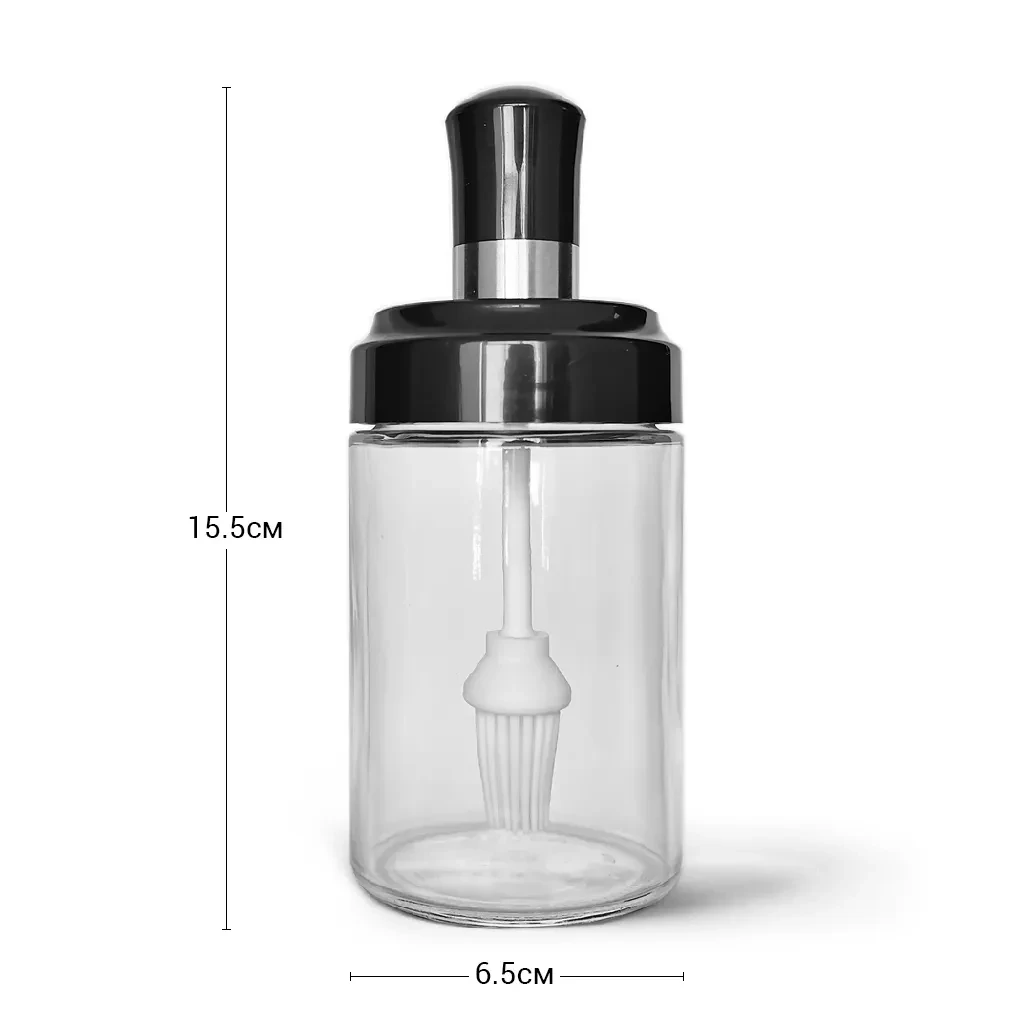 Бутылочка для масла Fissman 6,5x15,5 см 250 мл с кистью из стекла (6423) - фото 4