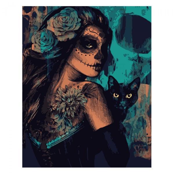 Набор для росписи по номерам Strateg Таинственная ведьма 40х50 см (VA-2185-mt)