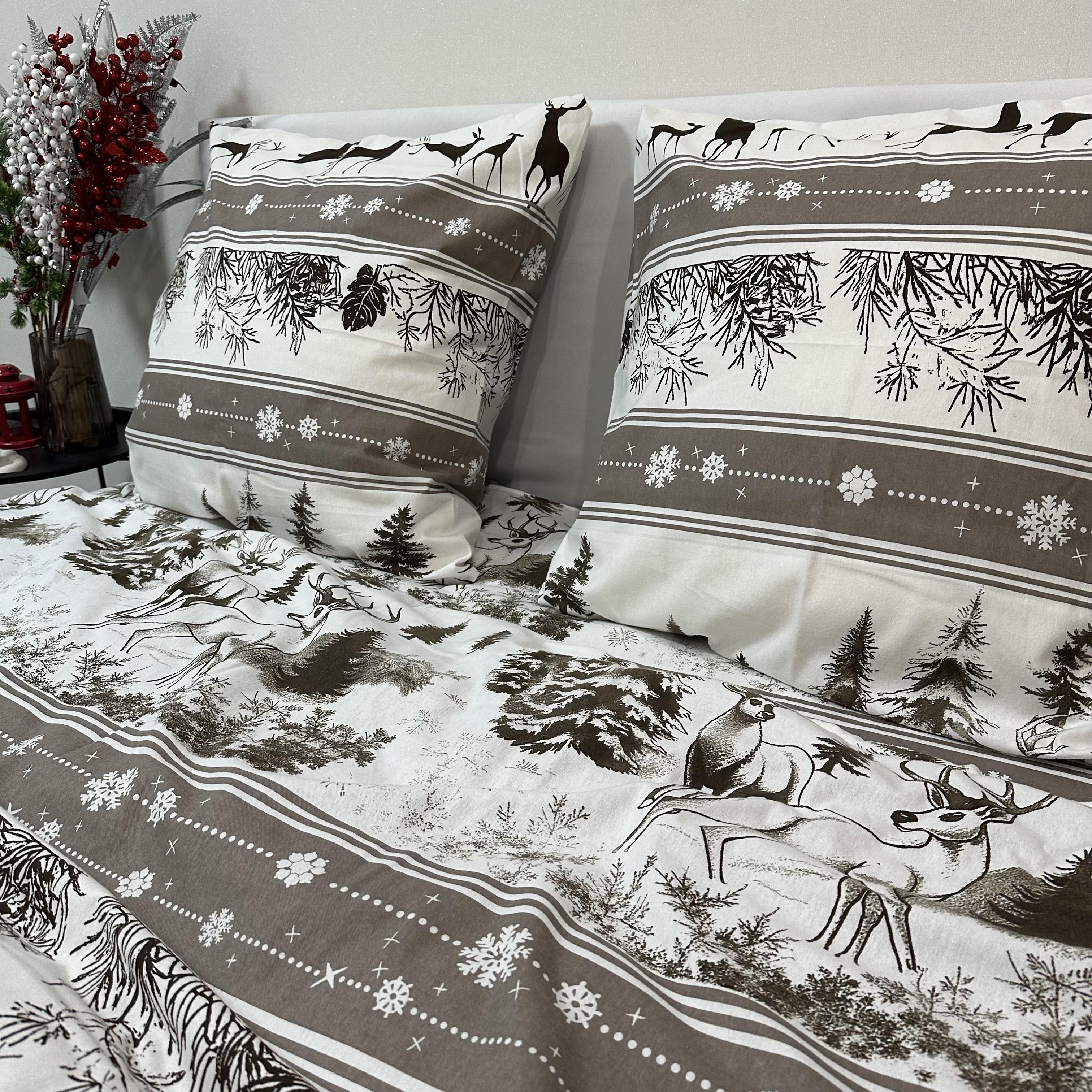 Комплект постільної білизни байкова Зимовий сімейний Сірий (байка 1-4) - фото 8