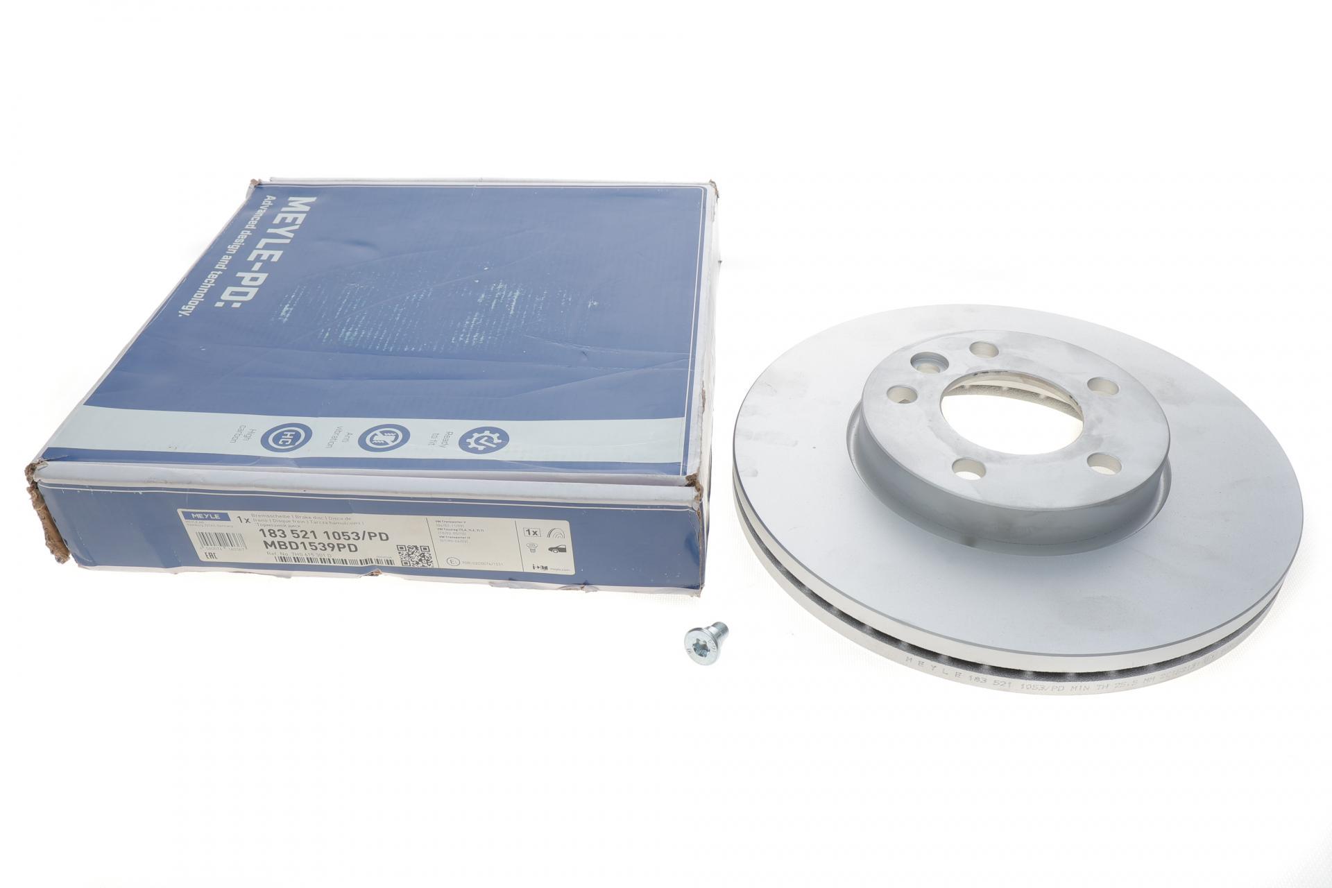 Диск тормозной передний Meyle для VW T5 Platinum 308x29,5 мм (183 521 1053/PD)