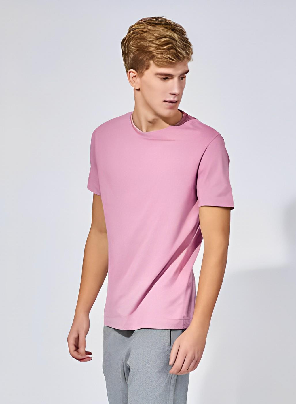Футболка чоловіча з U-образним вортником M Блідно-рожевий (FN13 PI M)