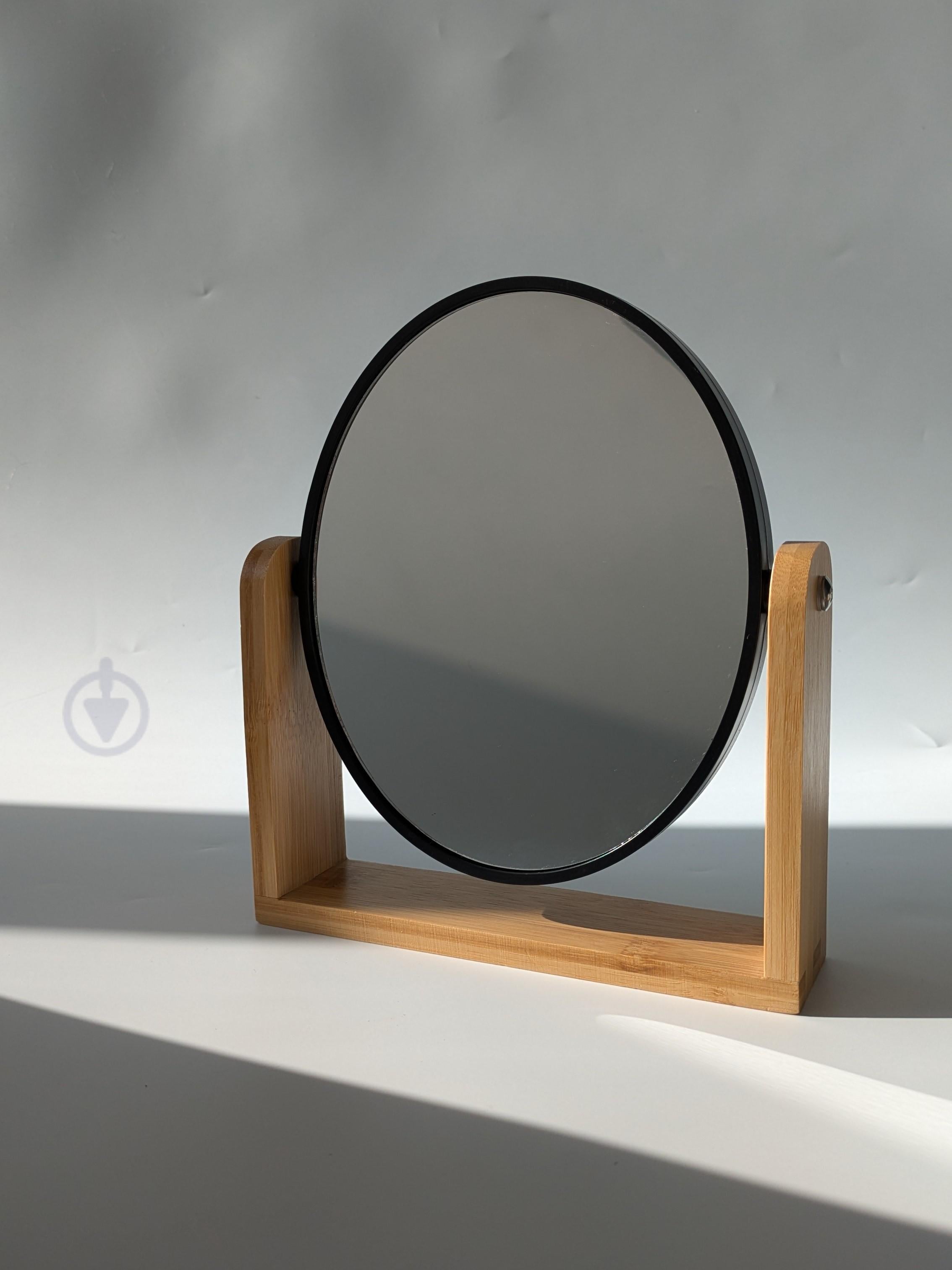 Зеркальце косметическое черное двустороннее с увеличением (1891)