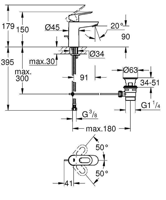 Змішувач для раковини Grohe BauLoop 23335000 Хром - фото 8