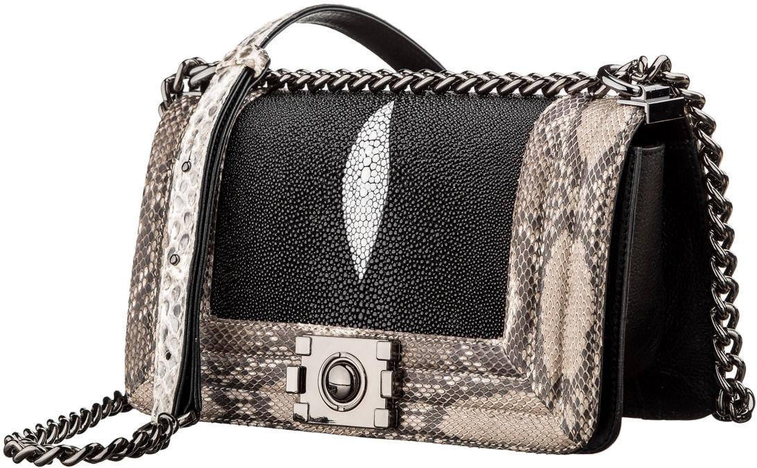 Сумка Stingray leather 18225 из натуральной кожи морского ската Черный