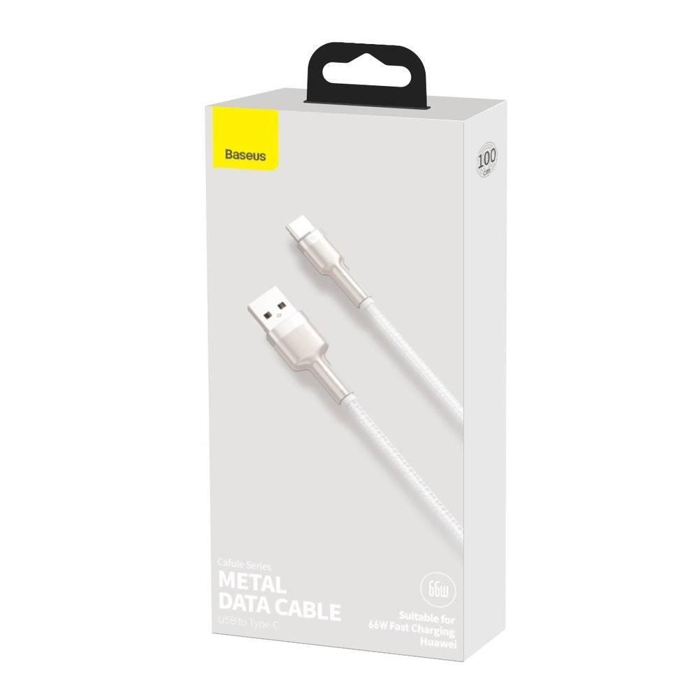 Кабель Baseus Metal Data Cable USB to Type-C CAKF000102 66W 1 м White - фото 10