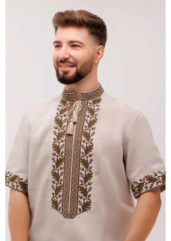 Вышиванка мужская р. 54 Бежевый (394)