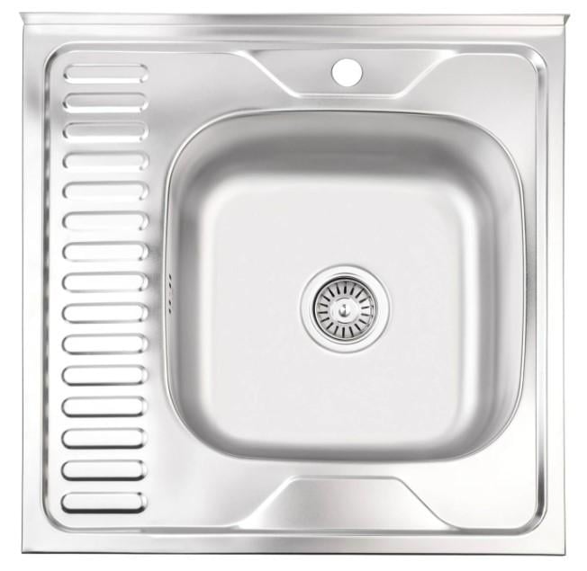 Мойка для кухни Brinex 6060-R BRIN6060RSAT06 накладная 0,6 мм (63444)