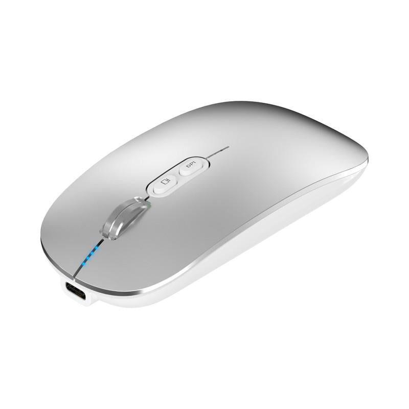 Мышка аккумуляторная BAVIN GK-991 RGB Wireless 2,4G Plug-and-play DPI Bluetooth 5.1 Silver (GK-991-SV)