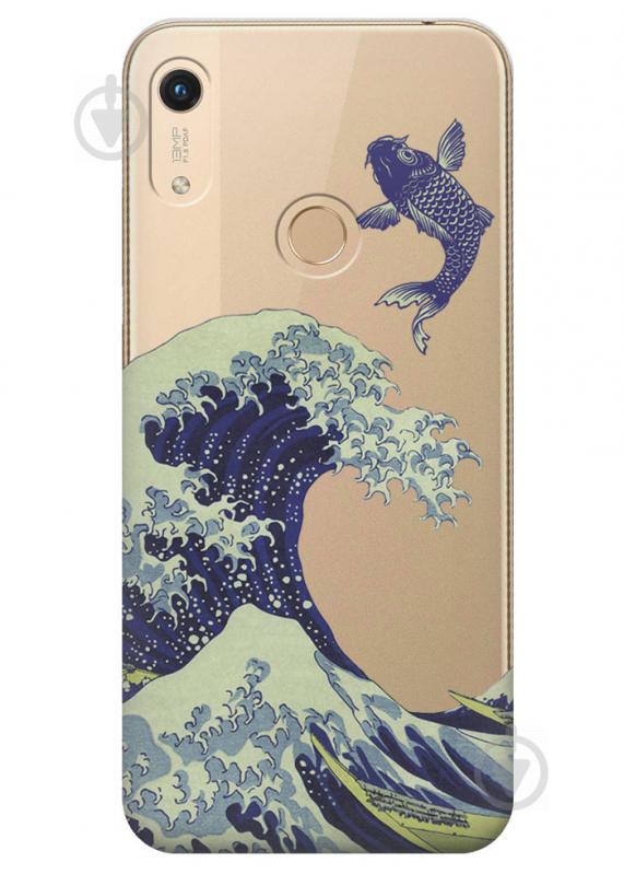 Прозрачный силиконовый чехол iSwag для Huawei Y6s (2019) с рисунком - Большая волна в Канагаве (M1272)