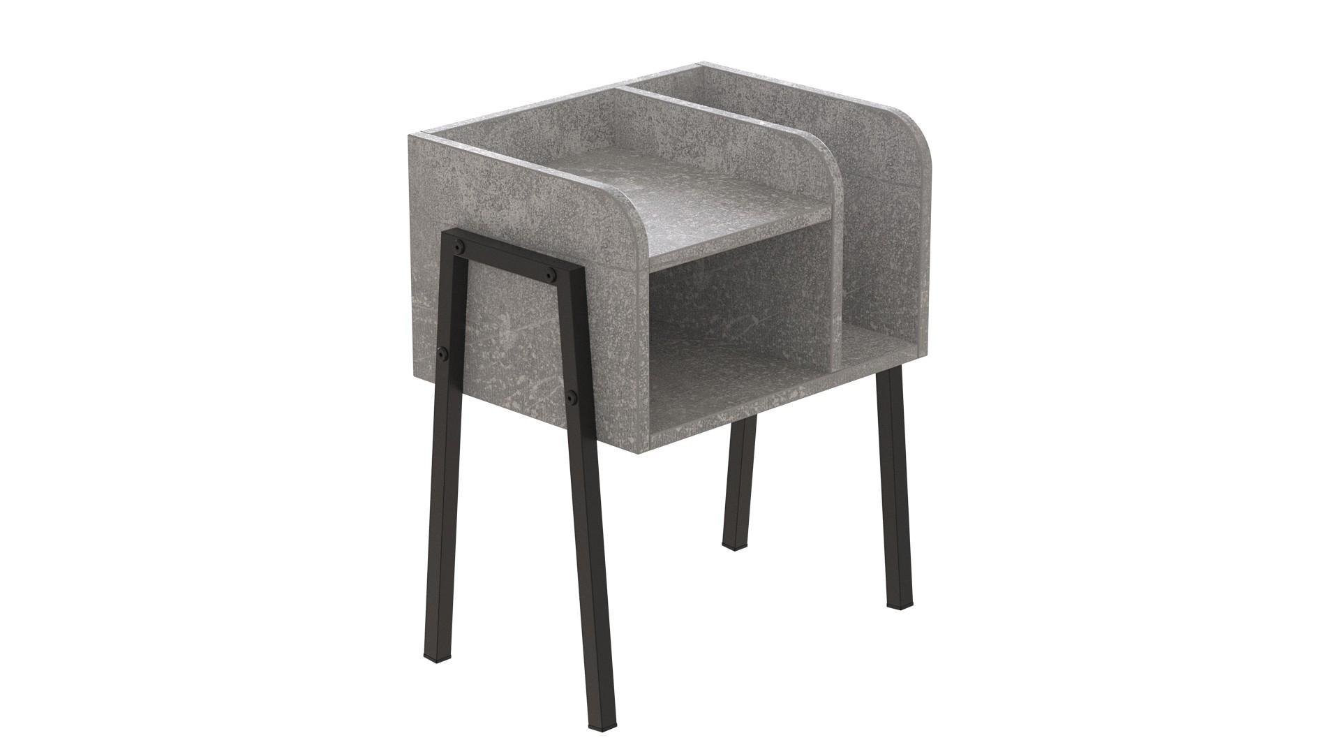 Тумба модульная Ferrum-decor Амели металл/ДСП 16 мм 540x450x320 мм Черный/Бетон (FRD-103010)
