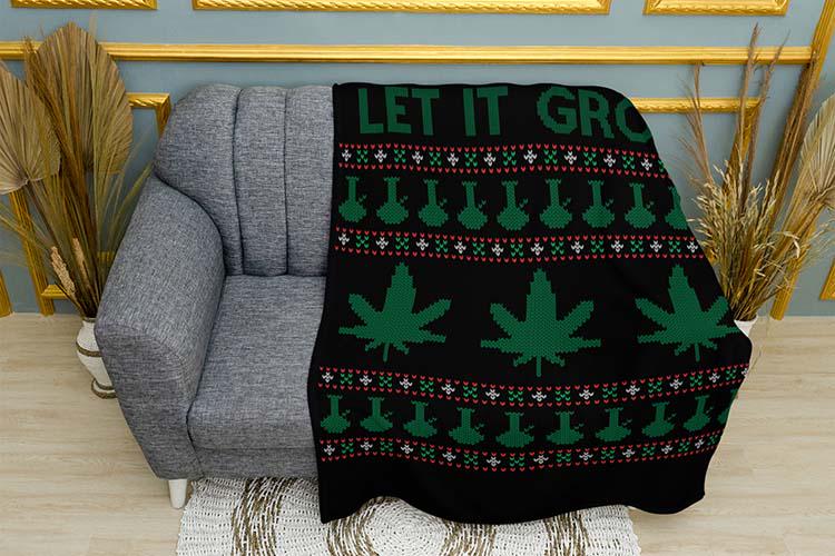 Плед плюшевый Cannabis and Holiday Cheer однослойный 135х150 см (114462)