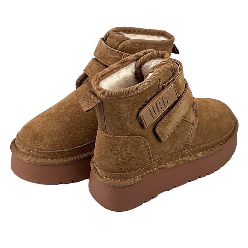Угги женские замшевые на платформе липучка 501-2 p. 36 23 см Коричневый - фото 3 Угги женские замшевые на платформе липучка 501-2 p. 36 23 см Коричневый - фото 3