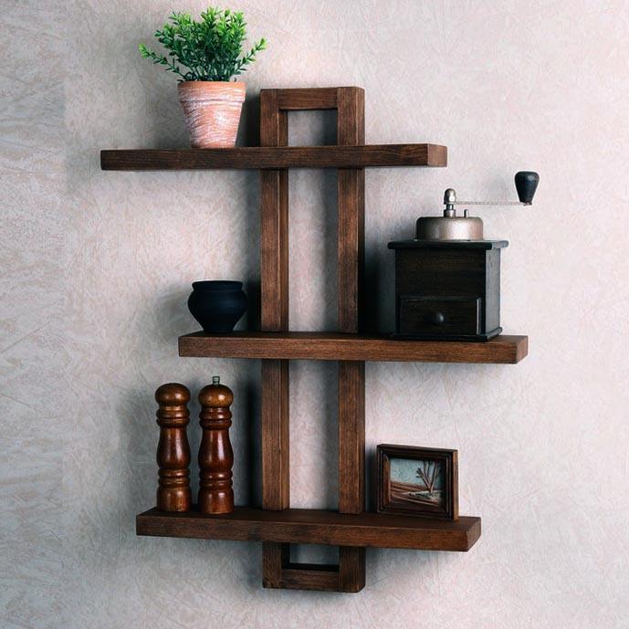 Полка настенная из дерева Чальяпо Капучино (ПНС/003109)