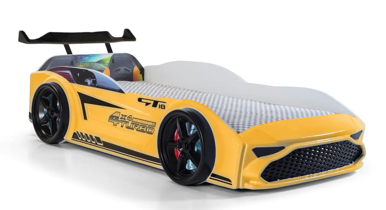 Кровать-машинка Форсаж Желтый (2052358610) - фото 3 Кровать-машинка Форсаж Желтый (2052358610) - фото 3