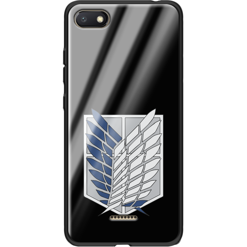 Чехол Boxface Xiaomi Redmi 6A Атака Титанов Крылья Свободы Черный силикон со стеклом (34811-bk88-37745)