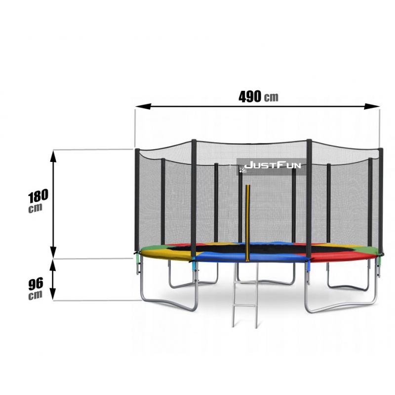 Батут Just Fun с сеткой 490 см + лестница Multicolor - фото 4