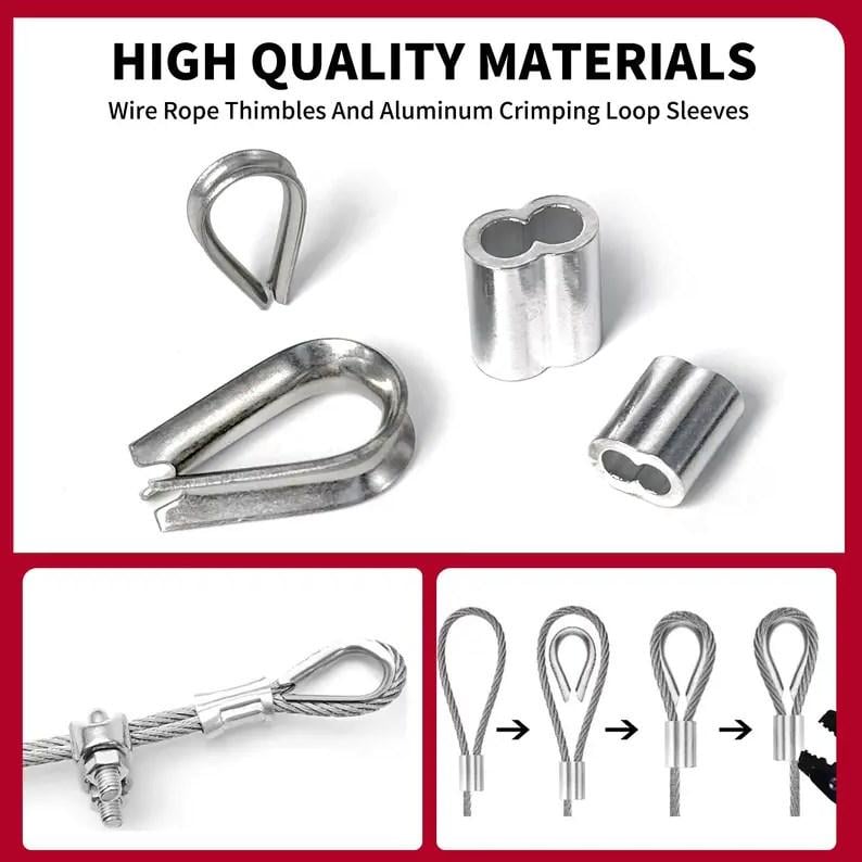 Набір затисків та коушів для троса M1.2/M1.5/M2/M2.5/M3/M4 258 шт. Spec (SP-066258) - фото 3 Набір затисків та коушів для троса M1.2/M1.5/M2/M2.5/M3/M4 258 шт. Spec (SP-066258) - фото 3