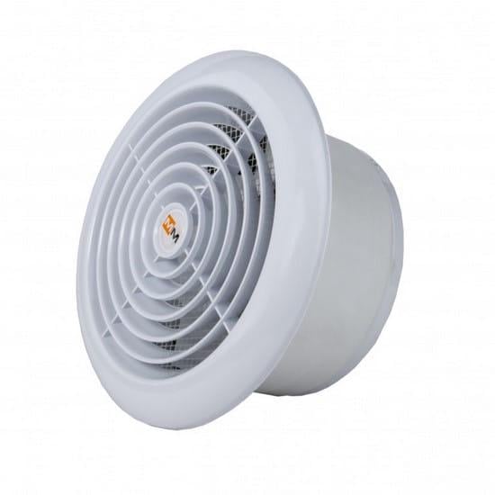 Вентилятор ультратонкий MM 120 150 м³/ч с обратным клапаном круглый Белый