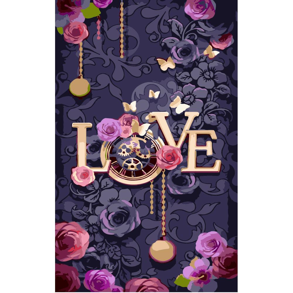 Картина по номерам Strateg Премиум LOVE 50х25 см (WW035)