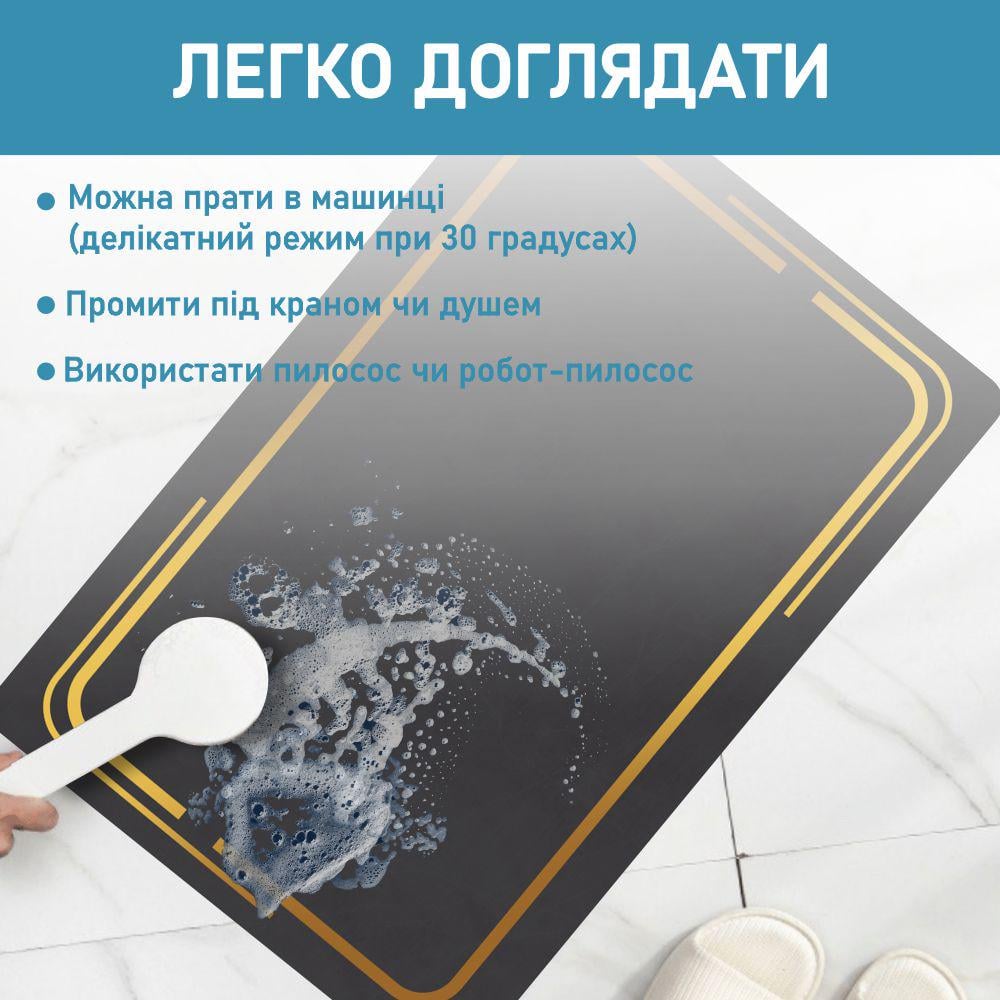 Коврик для ванной комнаты Aquarius Мрамор 50х80 см Графитовый (300085) - фото 7