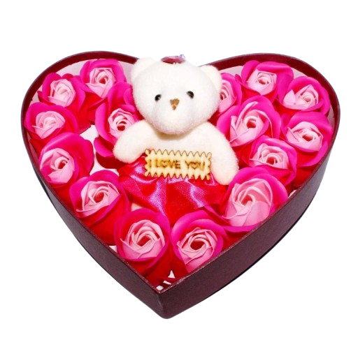 Мыльные розы для ванны с мишкой в форме сердца (1960)