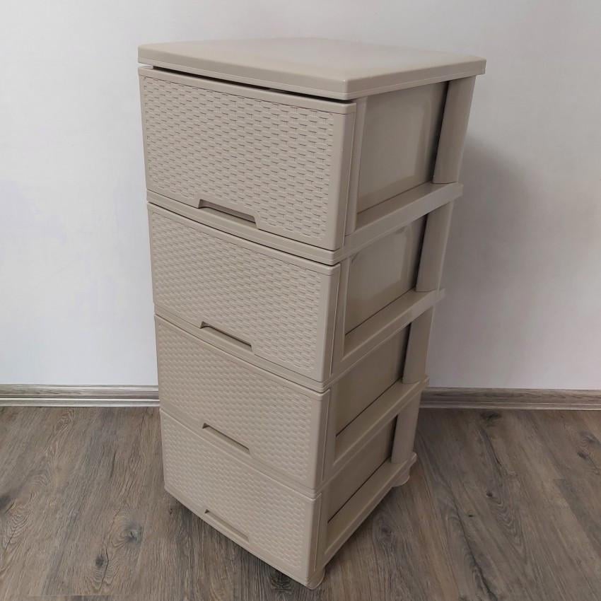 Комод пластиковий Алеана Ротанг Кремовий (123093)