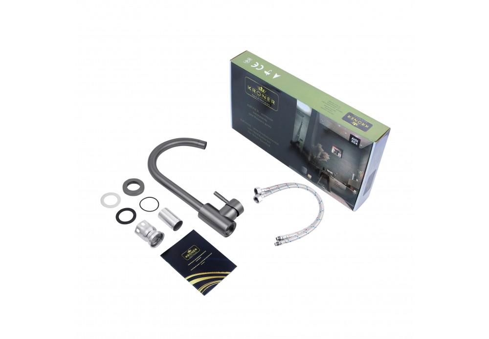 Смеситель для кухни Kroner KRP Edelstahl Klassisch-SCH035PVD - фото 2 Смеситель для кухни Kroner KRP Edelstahl Klassisch-SCH035PVD - фото 2