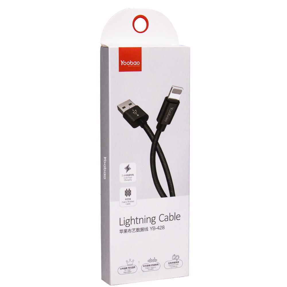 Кабель зарядний Yoobao Lightning YB428 2.4А 1 м Червоний - фото 3