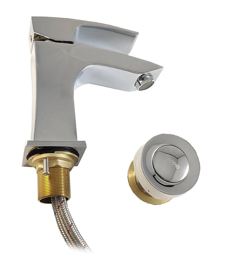 Смеситель для умывальника Gappo Jacob G1007 с донным клапаном Хром (34530)