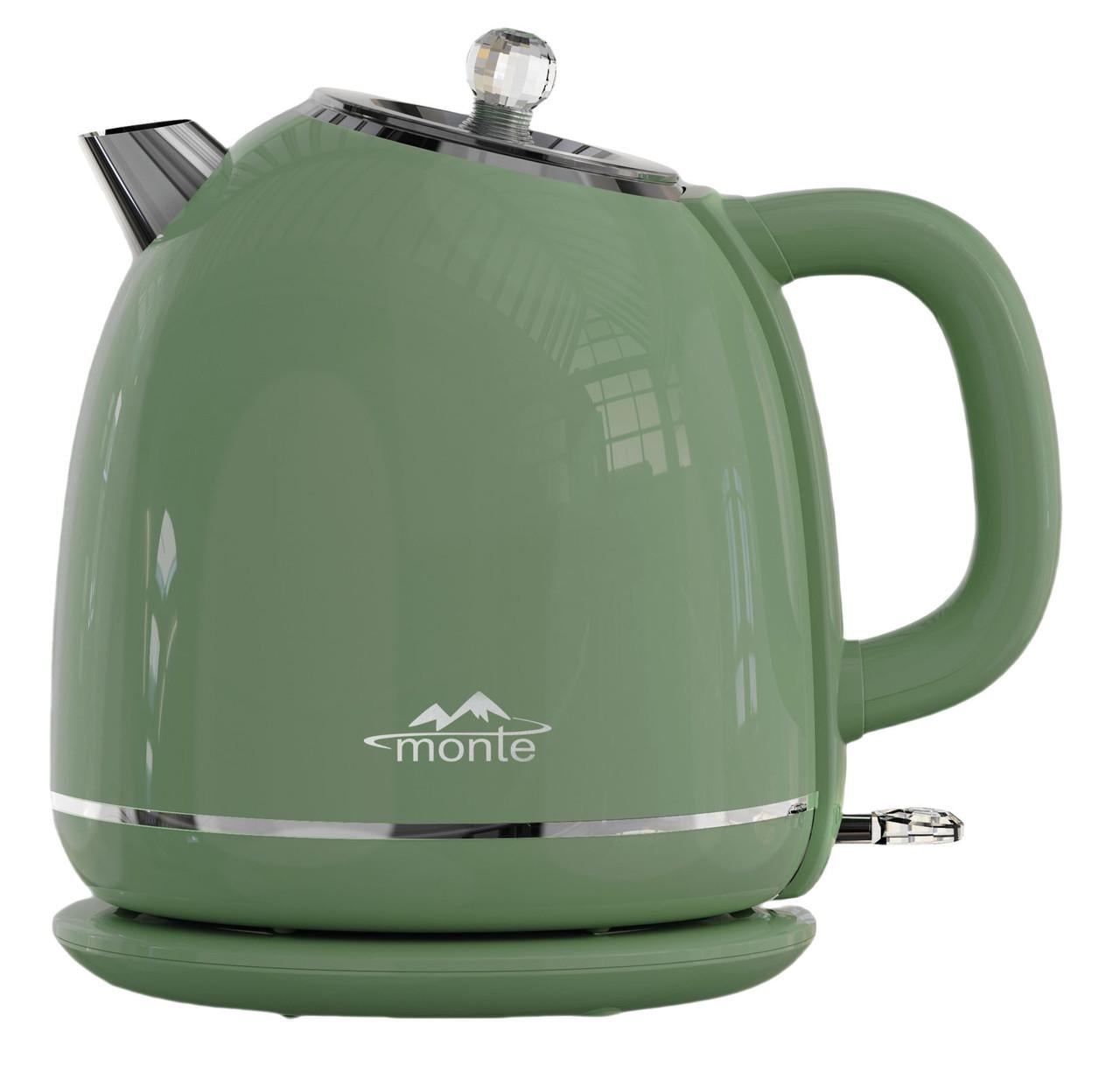 Электрочайник Monte MT-1835 с двойными стенками и скрытым нагревательным элементом 1,7 л 1800 Вт Green