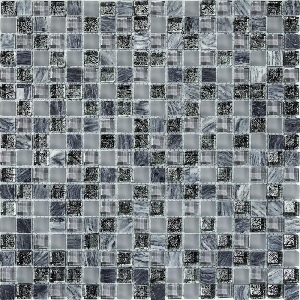 Мозаика стеклянная Mozaico De Lux T-MOS DF02/G04/Marble L (001420)