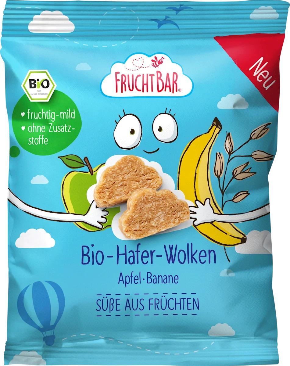 Вівсяні снеки зі смаком банану та яблука для дітей з 12 місяців FruchtBar 50 г