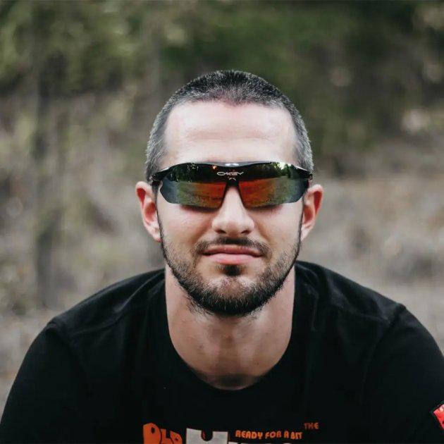 Очки баллистические спортивные защитные Oakley Polarized 5 сменных линз с поляризацией и чехлом (1141) - фото 6