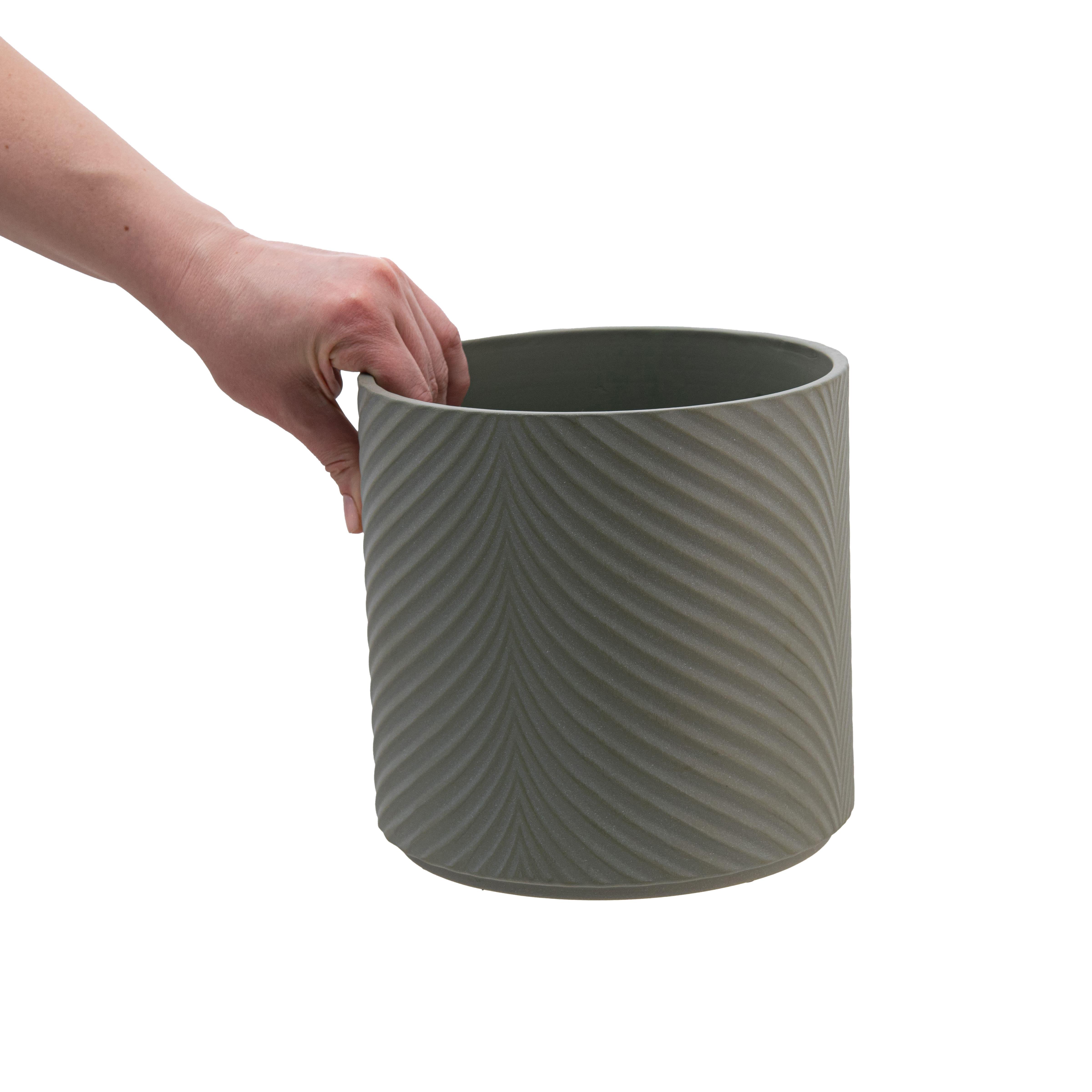 Набор кашпо для цветов керамические elemi Листок круглый 1,3 л/2,3 л/4,5 л Темно-зеленый (УТ-00094682) - фото 13