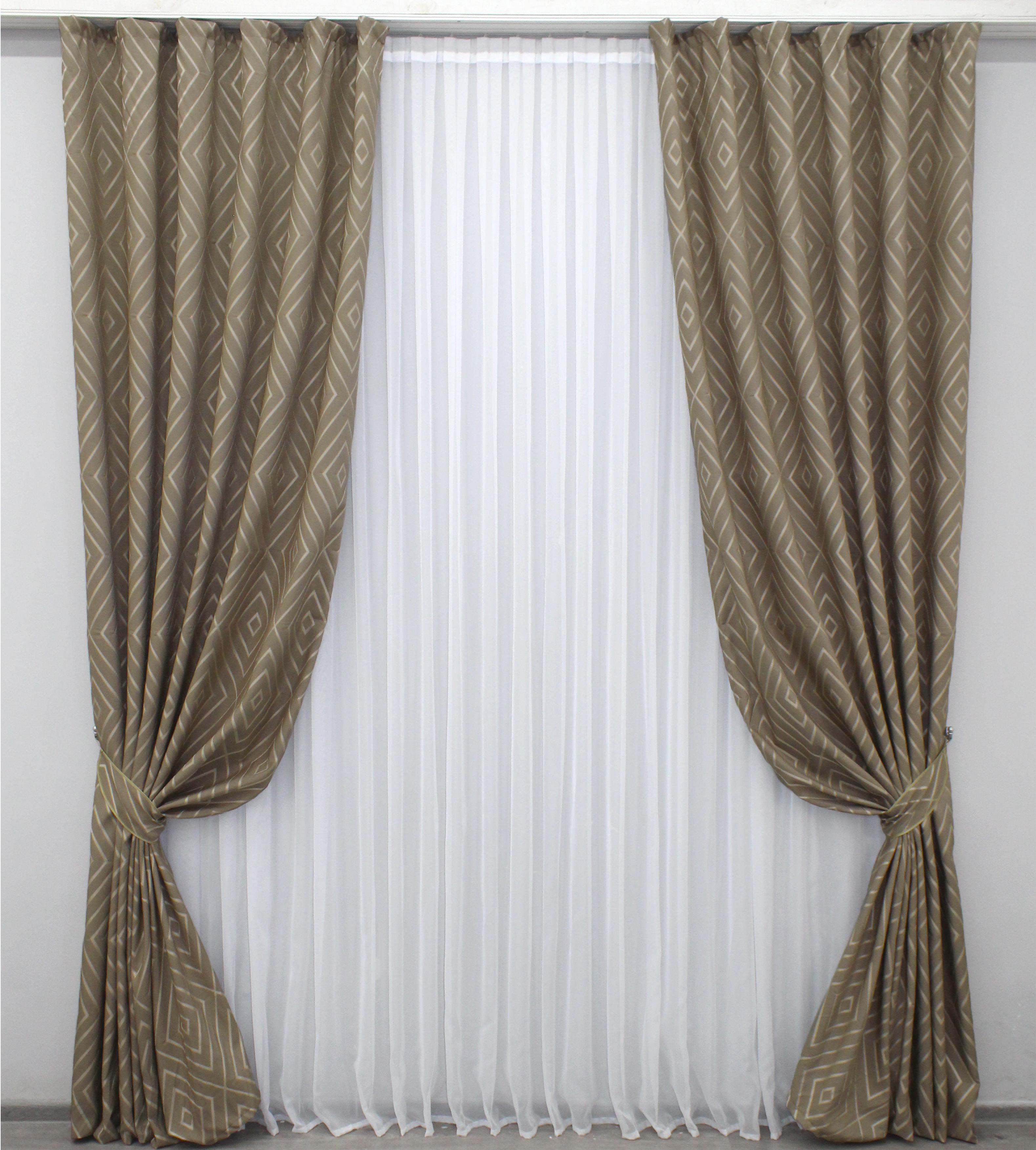 Комплект штор VR-Textil Verona № 1260ш 150х285 см 2 шт. Какао (33-0093) Комплект штор VR-Textil Verona № 1260ш 150х285 см 2 шт. Какао (33-0093)