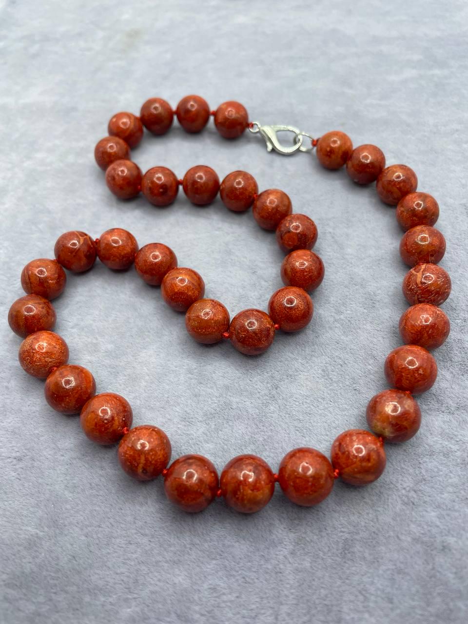 Намисто корал губчастий 11 мм 45 см Червоний (9621)