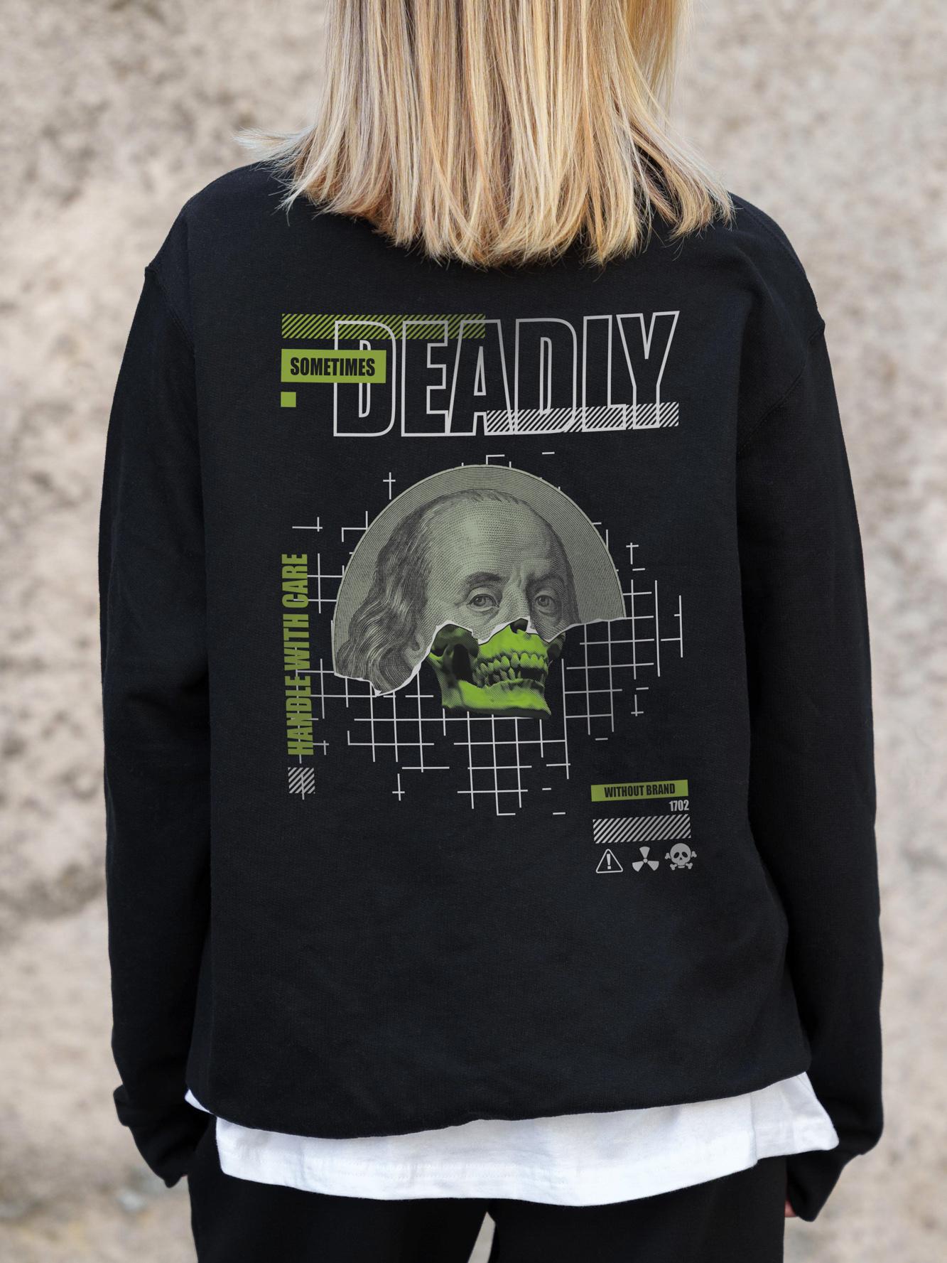 Свитшот оверсайз с принтом Without Deadly L/XL Black (L/XL8055590) - фото 7 Свитшот оверсайз с принтом Without Deadly L/XL Black (L/XL8055590) - фото 7