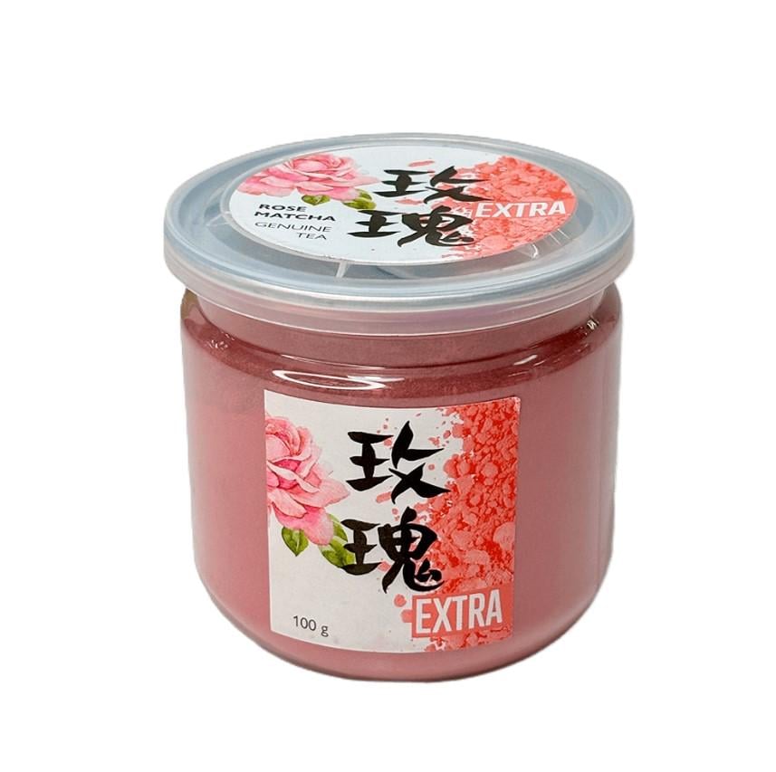 Чай японский цветочный Матча розовая Экстра из лепестков Чайной розы в банке 100 г (OS-MATCHA-PE100)