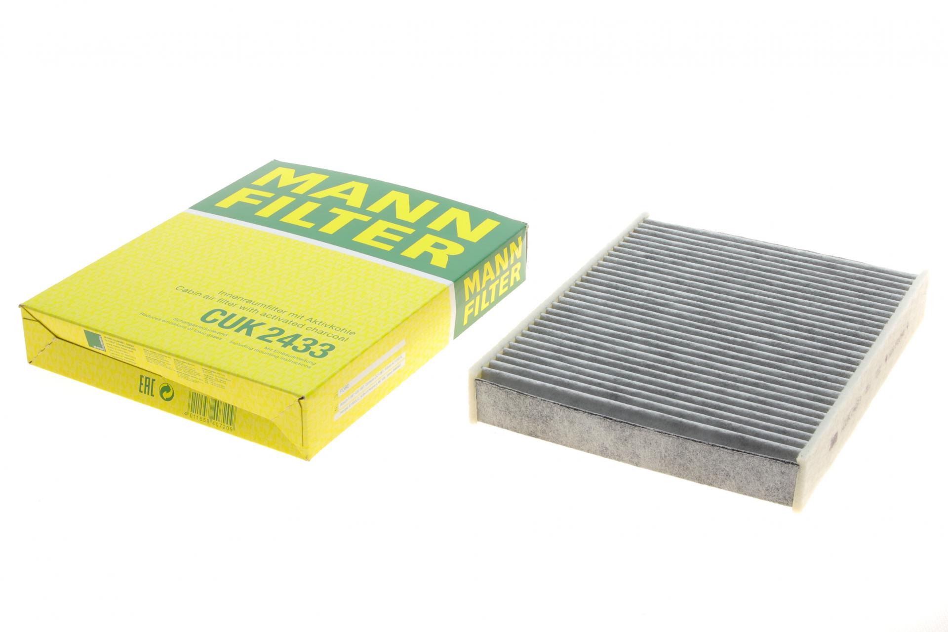 Фильтр салона Mann-Filter для Ford Fiesta/Fusion 01- угольный (CUK 2433) Фильтр салона Mann-Filter для Ford Fiesta/Fusion 01- угольный (CUK 2433)