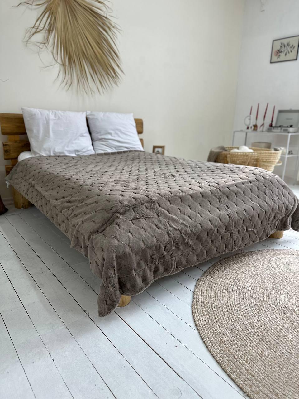 Плед-покрывало Люкс Шеншилла 200x230 см Капучиновый (77071-2) Плед-покрывало Люкс Шеншилла 200x230 см Капучиновый (77071-2)