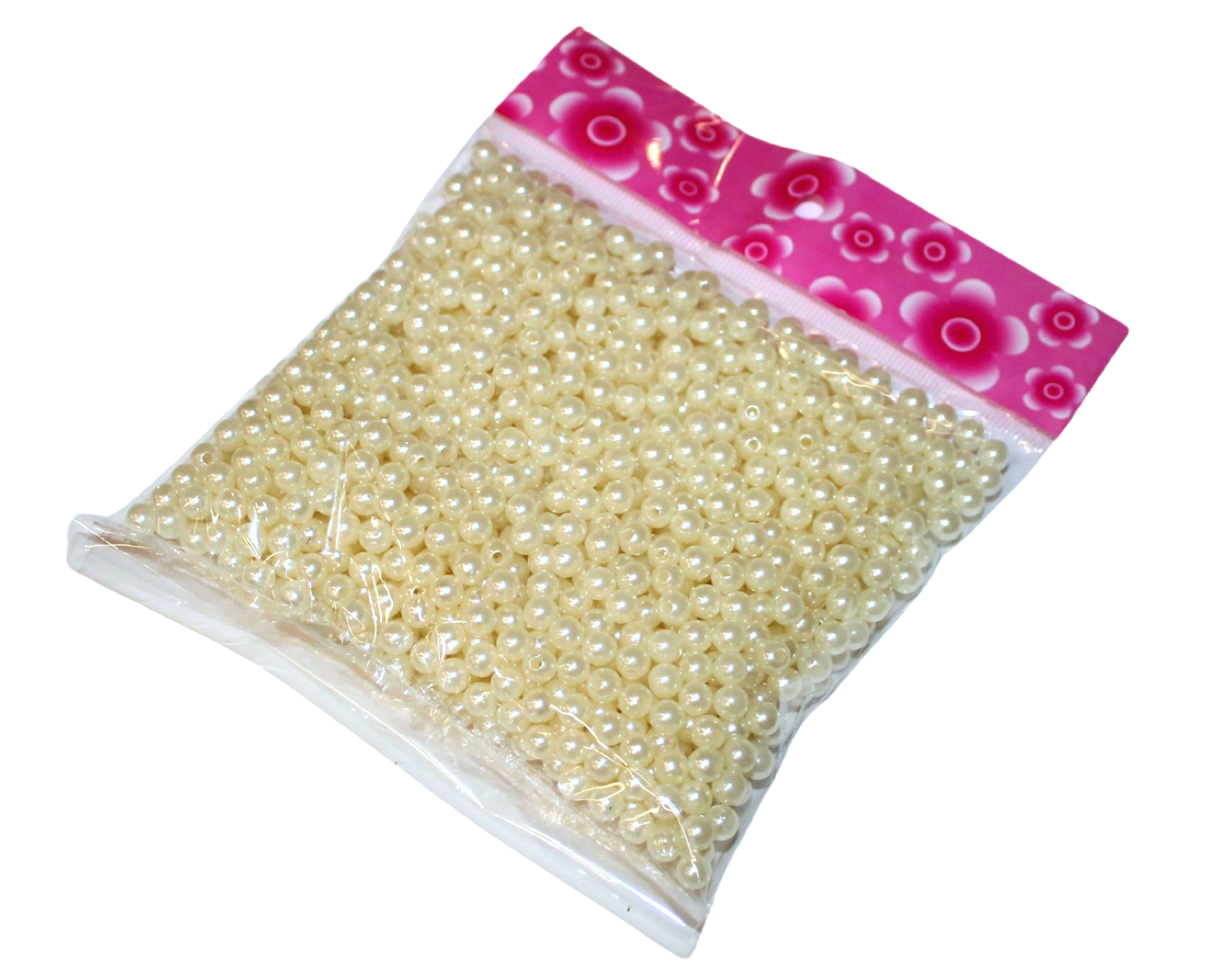 Бусины пластмассовые 100 г 6 мм Бежевый
